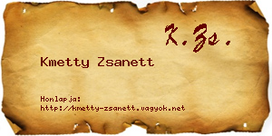Kmetty Zsanett névjegykártya